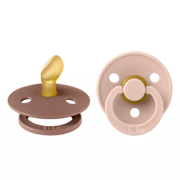 BIBS - Set 2 suzete Colour Latex, tetina anatomica, 0 luni +-Blush/Woodchuck, [],bestfam.ro