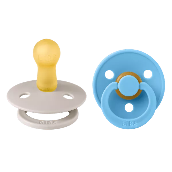BIBS - Set 2 suzete Colour Latex, tetina rotunda, 6 luni +-Mushroom/Breeze, [],bestfam.ro