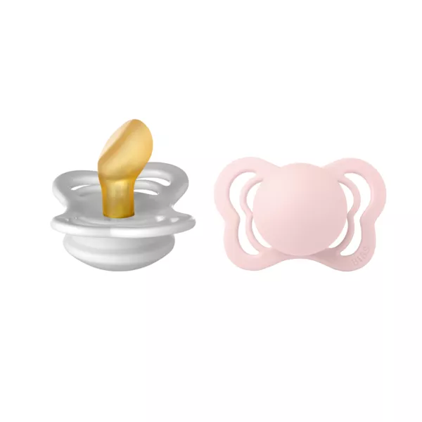 BIBS - Set 2 suzete Couture Latex, tetina anatomica, 0 luni +-Haze/Blossom, [],bestfam.ro