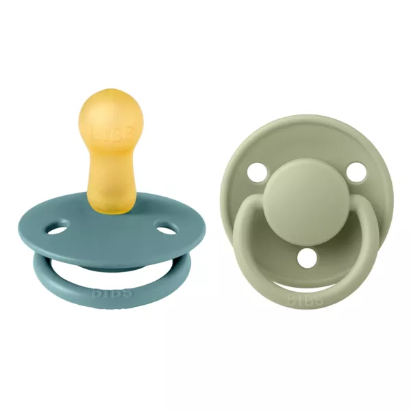 BIBS - Set 2 suzete De Lux Latex, tetina rotunda, 6 luni +-Island Sea/Sage, [],bestfam.ro