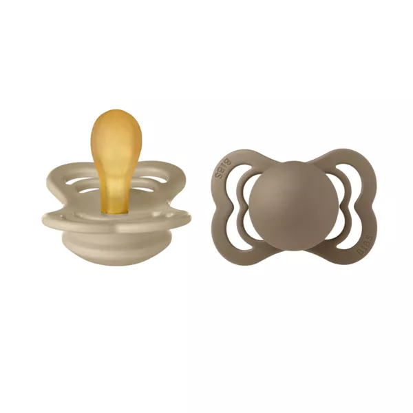 BIBS - Set 2 suzete Supreme Latex, tetina simetrica, 0 luni +, [],bestfam.ro