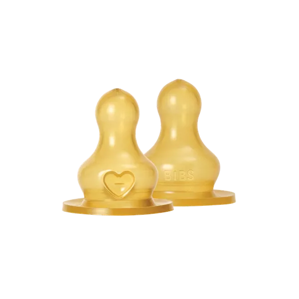 BIBS - Set 2 tetine pentru biberon, Latex, flux mediu, [],bestfam.ro