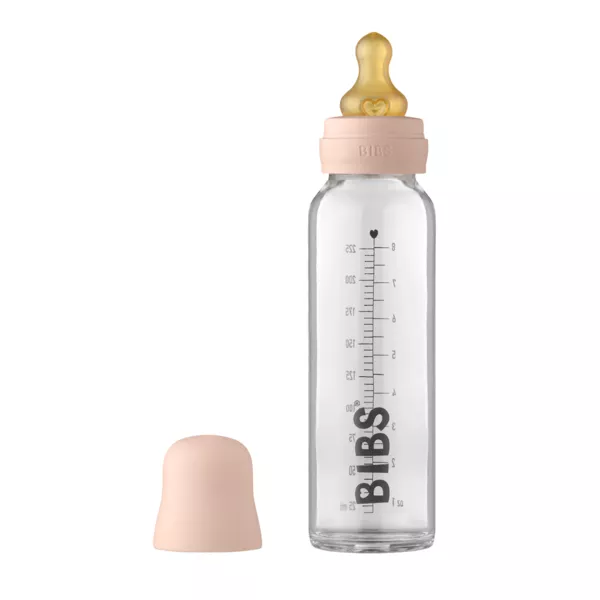 BIBS - Set complet biberon din sticla anticolici, 225 ml, Blush, [],bestfam.ro