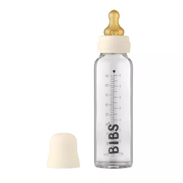 BIBS - Set complet biberon din sticla anticolici, 225 ml, Ivory, [],bestfam.ro