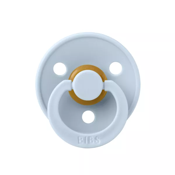 BIBS - Suzeta Colour Latex, tetina rotunda, 0 luni +-Baby Blue, [],bestfam.ro