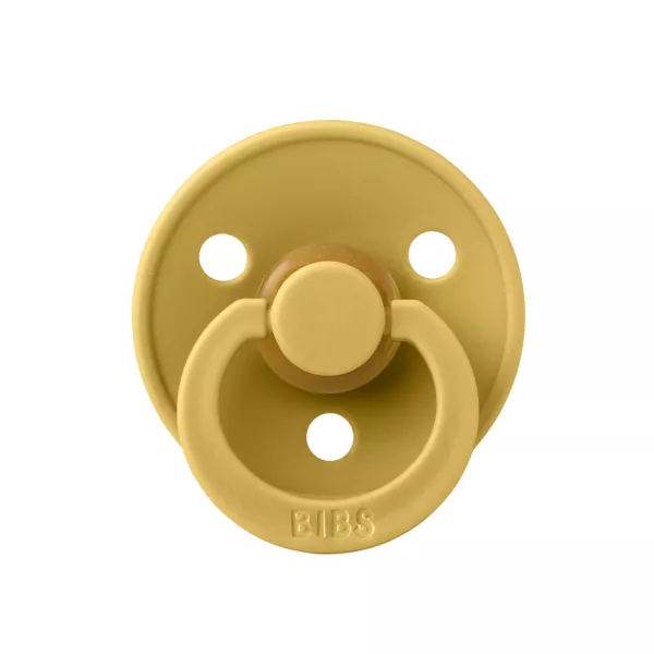BIBS - Suzeta Colour Latex, tetina rotunda, 6 luni +-Mustard, [],bestfam.ro