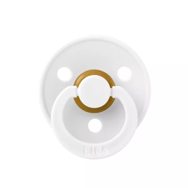 BIBS - Suzeta Colour Latex, tetina rotunda, 6 luni +-White, [],bestfam.ro