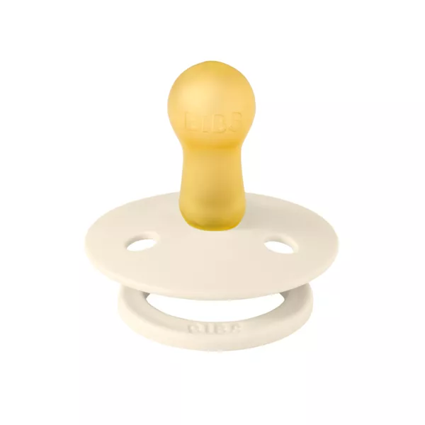 BIBS - Suzeta Colour Studio Collection Stripe Latex, tetina rotunda, 6 luni +-Ivory/Steel Blue, [],bestfam.ro