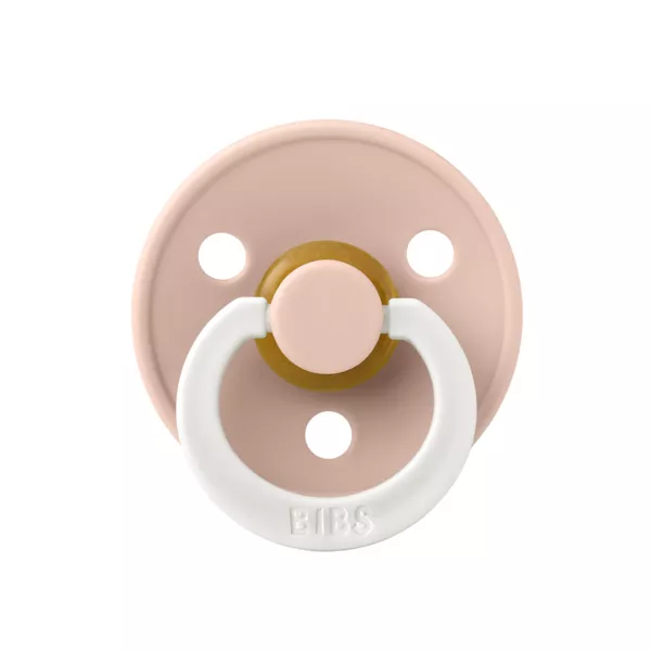 BIBS - Suzeta fosforescenta Colour Glow Latex, tetina rotunda, 18 luni +-Blush, [],bestfam.ro