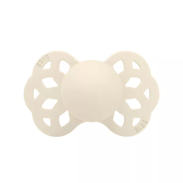BIBS - Suzeta Infinity Silicon, tetina simetrica, 0 luni +-Ivory, [],bestfam.ro