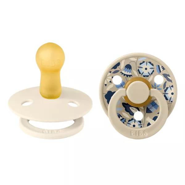 BIBS x LIBERTY - Set 2 suzete Colour Bobo Latex, tetina rotunda, 6 luni+-Ivory/Vanilla, [],bestfam.ro