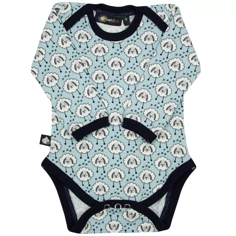 Body bleu Oite albe 74 cm (6-9 luni), [],bestfam.ro