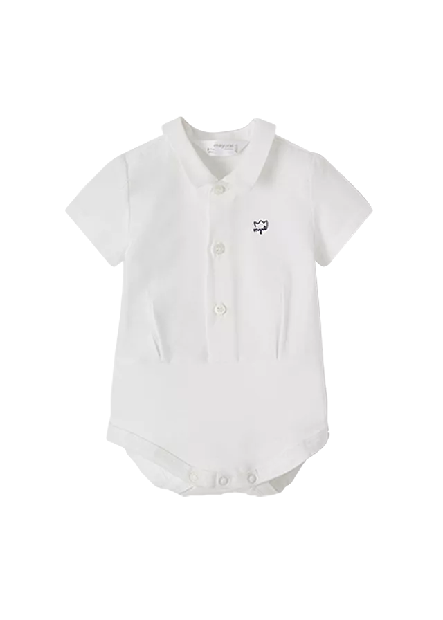 Body camasa cu maneca scurta ECOFRIENDS - Bej - Mayoral 1-2 luni, [],bestfam.ro