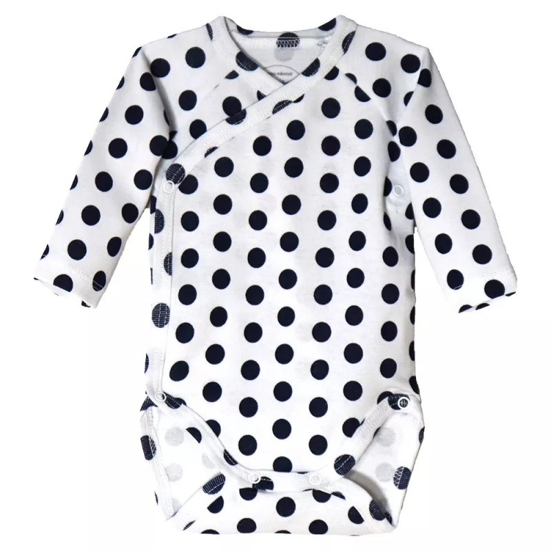 Body cu maneca lunga - Buline albastre 3 luni, [],bestfam.ro