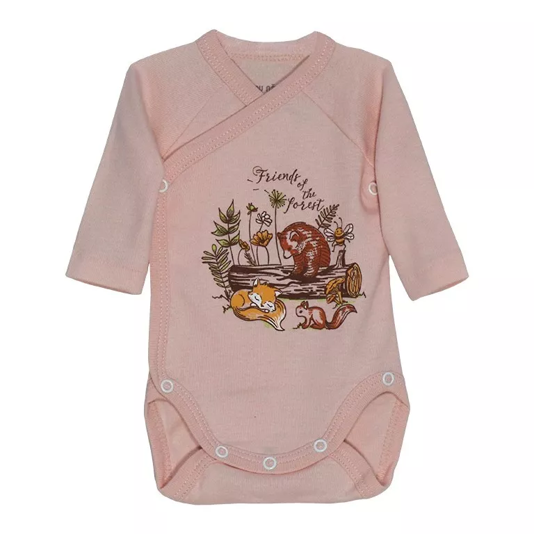 Body cu maneca lunga - corai 0 luni, [],bestfam.ro