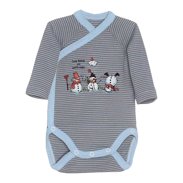 Body cu maneca lunga - dungi bleu 3 luni, [],bestfam.ro