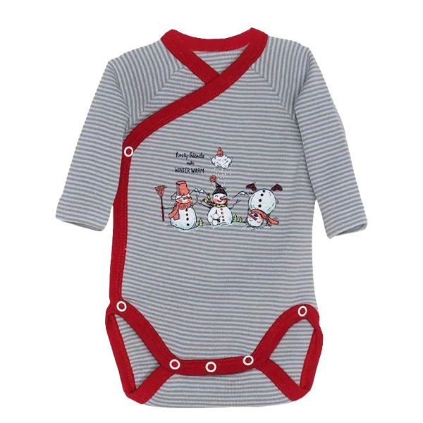 Body cu maneca lunga - dungi rosu 3 luni, [],bestfam.ro