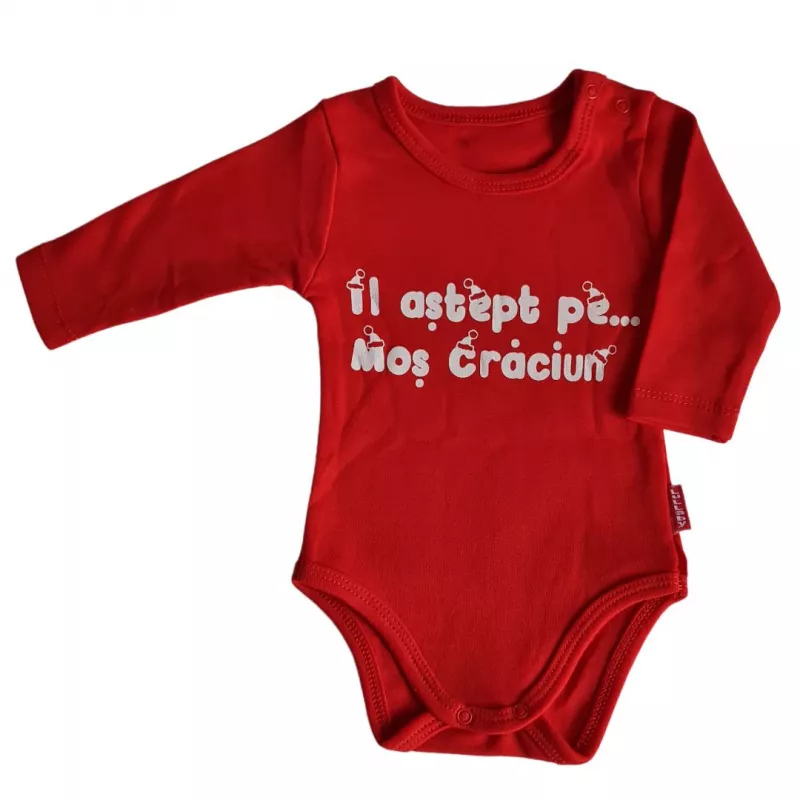 Body cu maneca lunga - Il astept pe Mos Craciun 9-12 luni, [],bestfam.ro