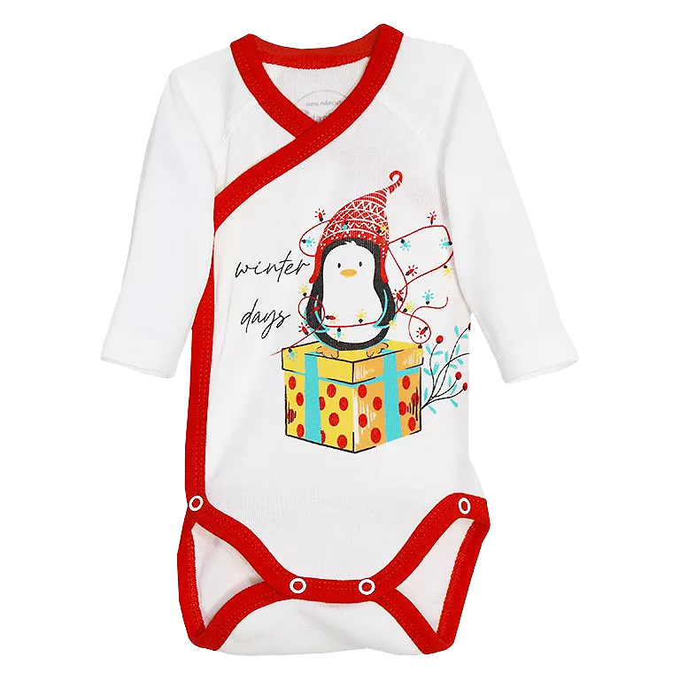 Body cu maneca lunga - Pinguin 3 luni, [],bestfam.ro