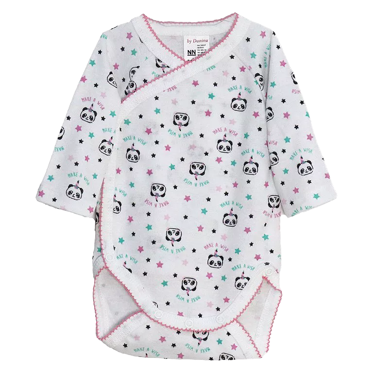 Body cu maneca lunga - Urs Panda 1 luna, [],bestfam.ro