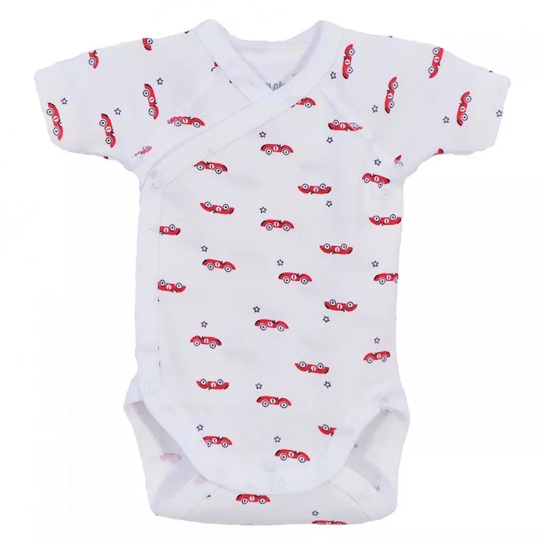 Body cu maneca scurta imprimeu Masini rosii 1 luna, [],bestfam.ro