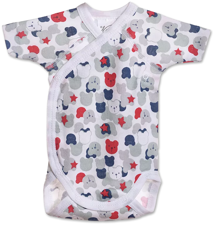Body cu maneca scurta imprimeu Ursuleti colorati, [],bestfam.ro