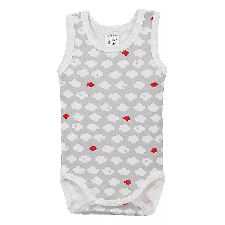 Body maiou cu imprimeu Nori 6 luni, [],bestfam.ro