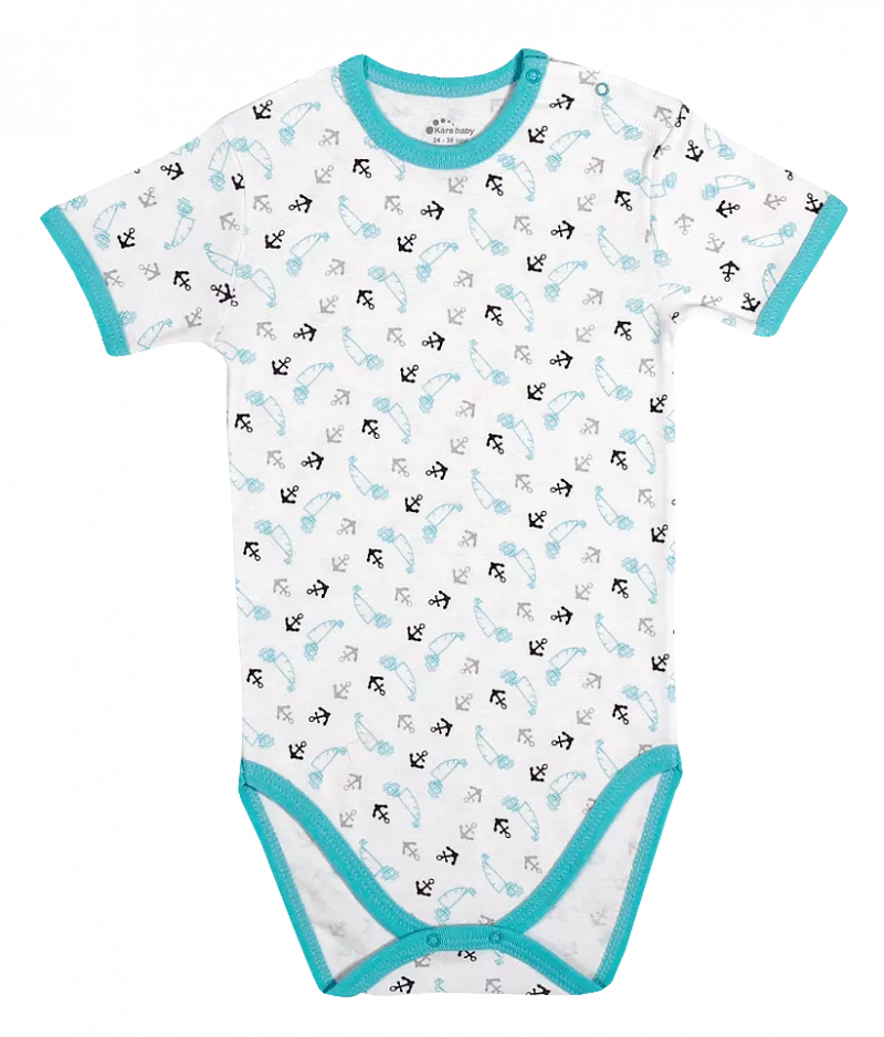 Body maneca scurta - Ancore - Verde - Kara Baby 12-18 luni (80-86cm), [],bestfam.ro