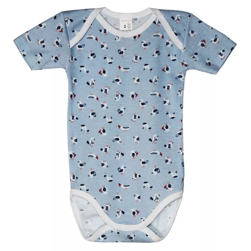 Body maneca scurta bleu Pescarusi  2 ani, [],bestfam.ro