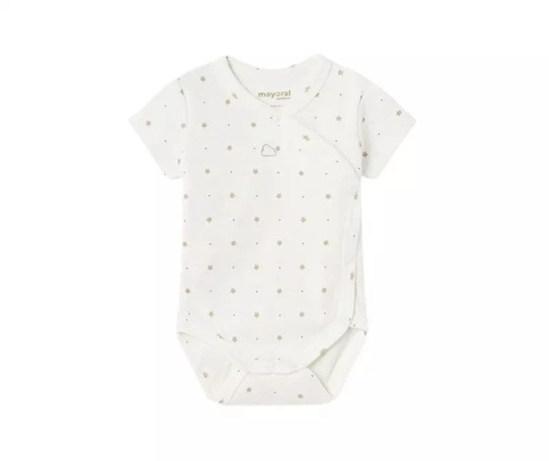 Body maneca scurta ECOFRIENDS - Stelute bej - Mayoral   1-2 luni, [],bestfam.ro