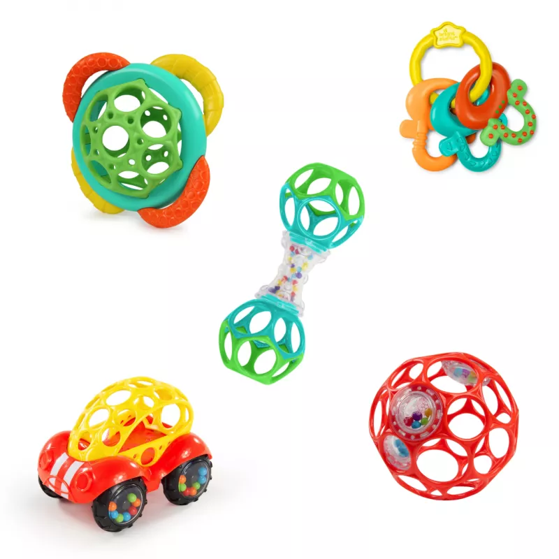 Bright Starts - Set cadou cu 5 jucarii Soothers & Shakers, [],bestfam.ro
