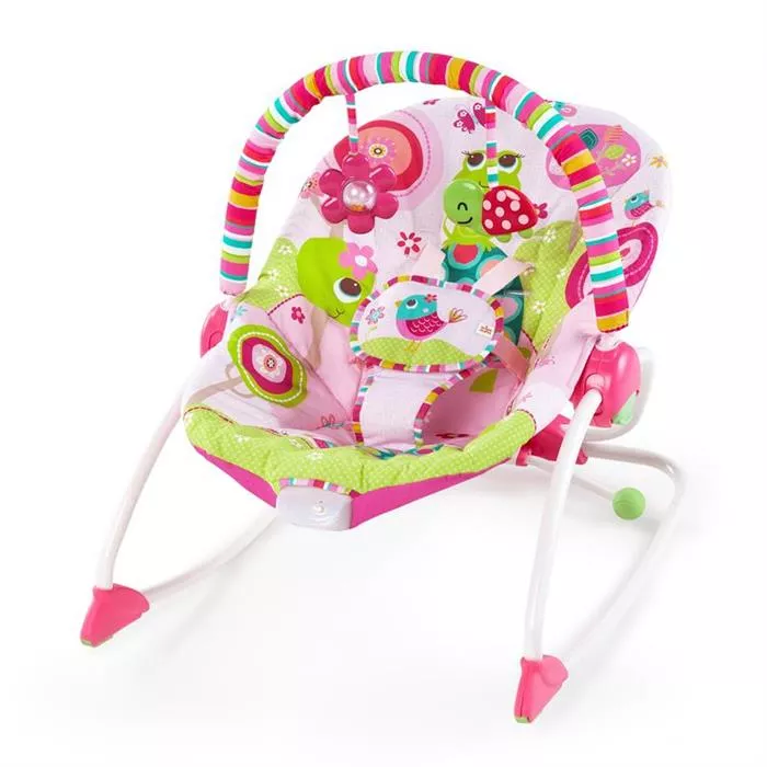 Balansoar cu vibratii 2in1 - Raspberry Garden - Bright Starts, [],bestfam.ro