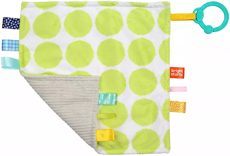 Bright Starts - Paturica vesela Little Taggies cu buline verzi, [],bestfam.ro