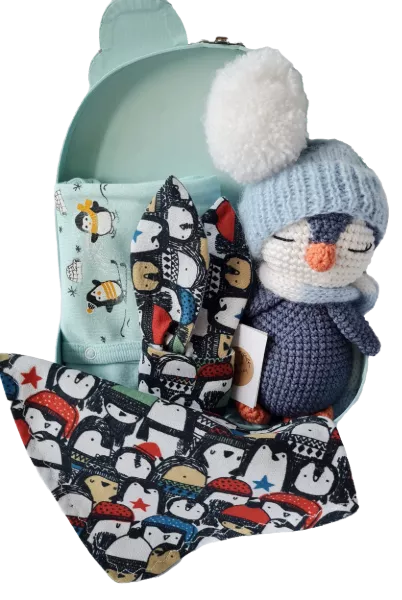 Cadou bebelusi - Pinguin bleumarin - Bestfam, [],bestfam.ro