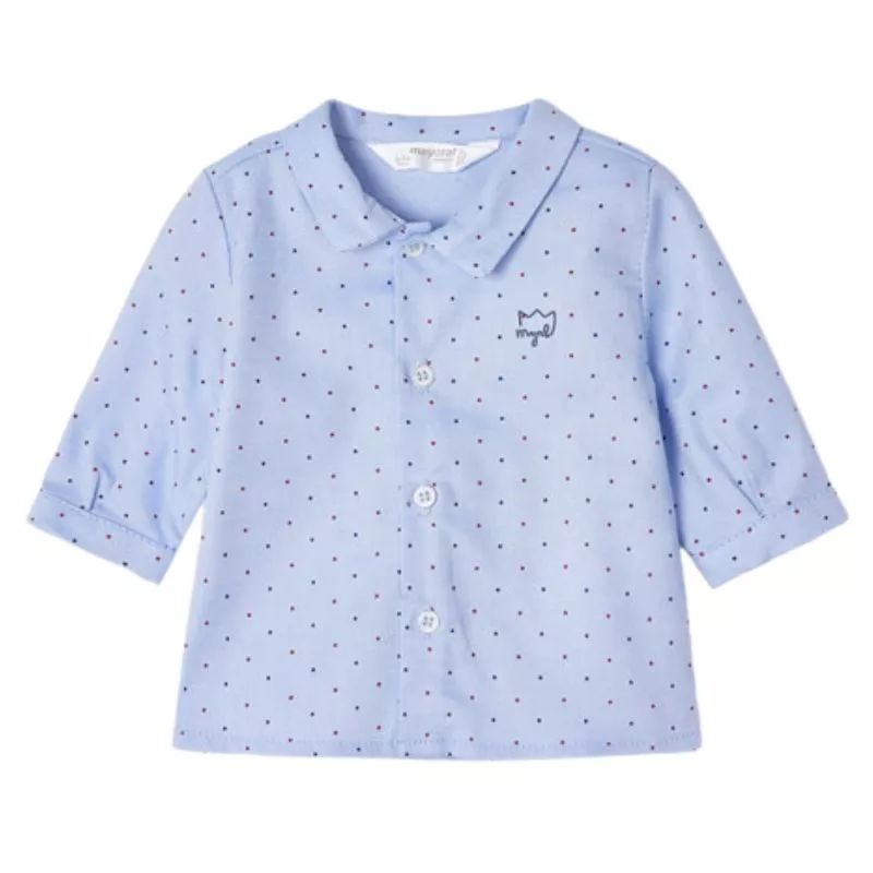 Camasa maneca lunga - bleu / picouri - ECOFRIENDS - Mayoral 1-2 luni, [],bestfam.ro