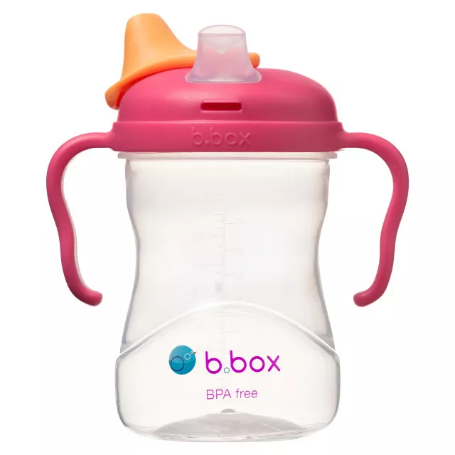 Cana de tranzitie cu cioc de silicon, 240 ml - roz - b.box, [],bestfam.ro
