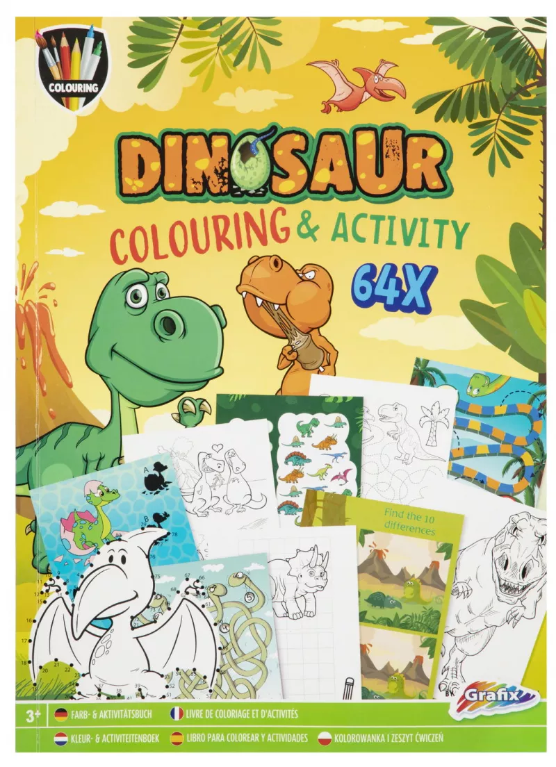 Carte de colorat cu activitati - Dinozaur, [],bestfam.ro