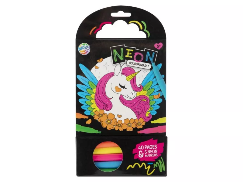 Carte de colorat cu carioci neon - Peripetiile unicornului, [],bestfam.ro