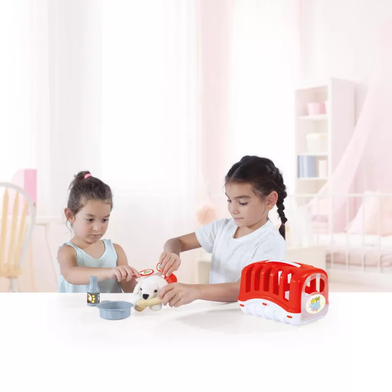 Catelus cu cusca si accesorii - Rosu, [],bestfam.ro