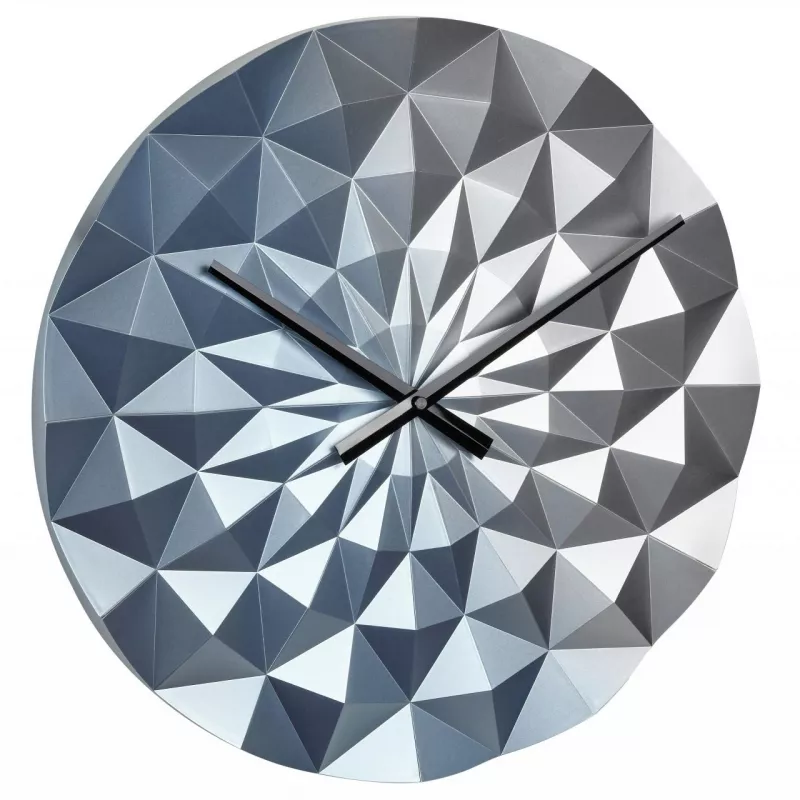 Ceas geometric de precizie, analog, de perete, creat de designer, model DIAMOND, albastru metalic, TFA 60.3063.06, [],bestfam.ro