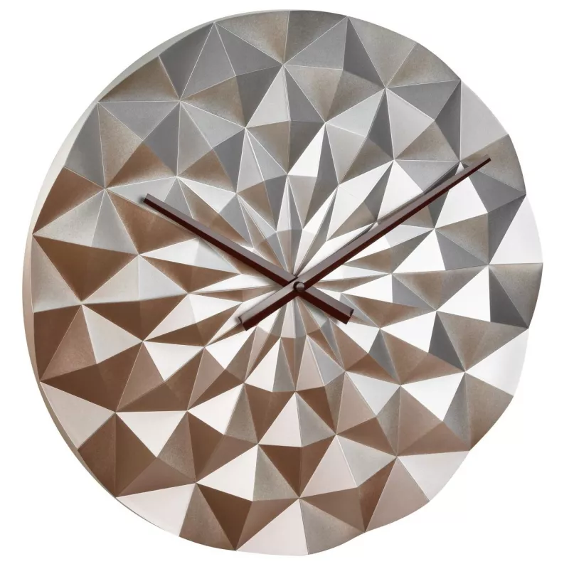 Ceas geometric de precizie, analog, de perete, creat de designer, model DIAMOND, roz auriu metalic, TFA 60.3063.51, [],bestfam.ro