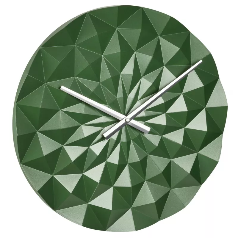Ceas geometric de precizie, analog, de perete, creat de designer, model DIAMOND, verde metalic, TFA 60.3063.04, [],bestfam.ro