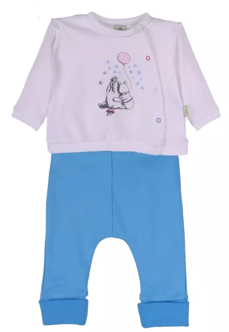 Compleu 2 piese alb/albastru Tigrila si Winnie 2 ani, [],bestfam.ro