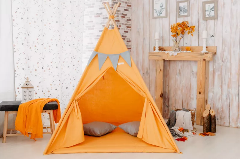 Cort de joaca teepee - Orange - Maradalia Kids, [],bestfam.ro