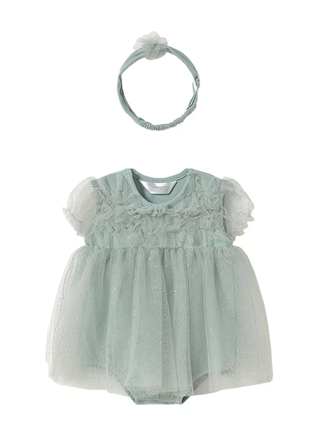 Costumas (rochita) cu tul + diadema - vernil - Mayoral  2-4 luni, [],bestfam.ro