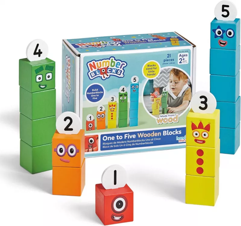 Cuburi din lemn Numberblocks  - De la 1 la 5, [],bestfam.ro