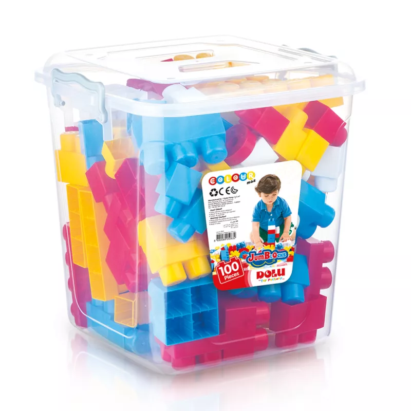 Cuburi mari de construit in cutie - 100 piese, [],bestfam.ro