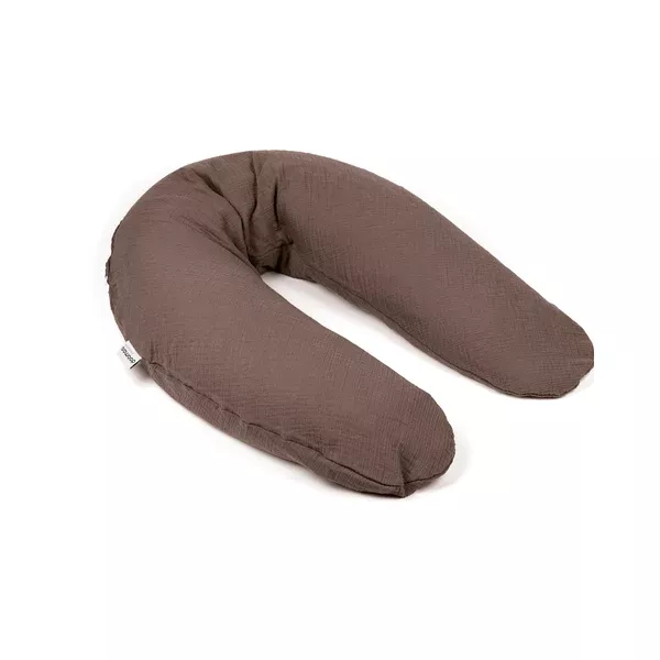 Doomoo - Perna mare 3 in 1 Comfy Big Tetra Chocolate din bumbac organic: perna gravide, suport pentru hranire, suport pentru bebe, [],bestfam.ro