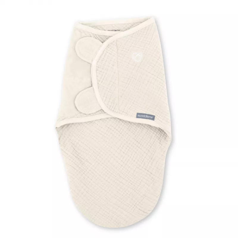 Ingenuity - Sistem de infasare Swaddle Me 0-3 luni, muselina, colectia Original, Cream, [],bestfam.ro