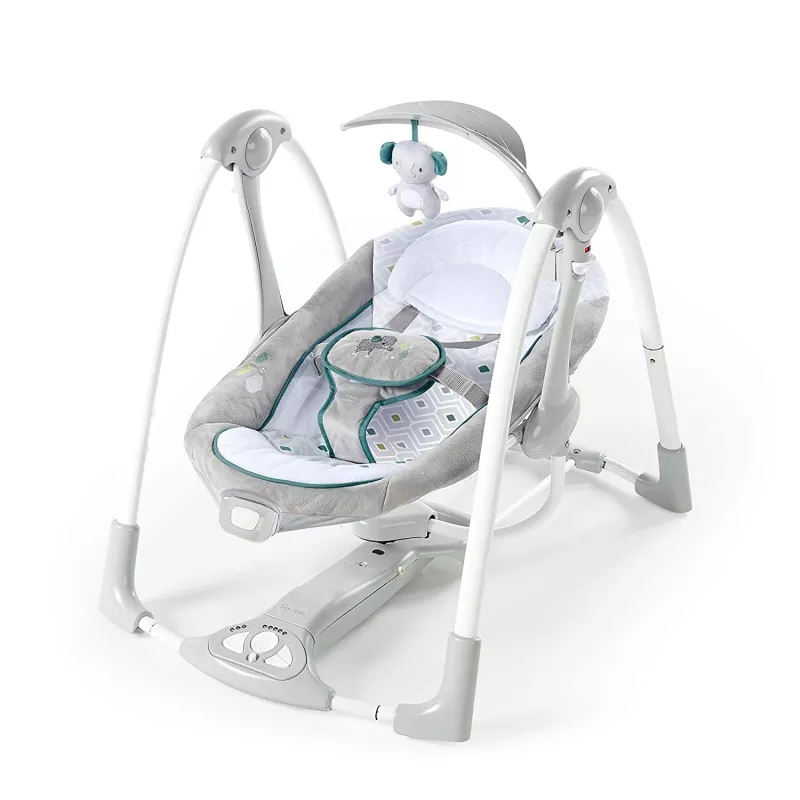 Ingenuity - Leagan portabil ConvertMe Swing 2 Seat Battery-Saver, Nash, [],bestfam.ro